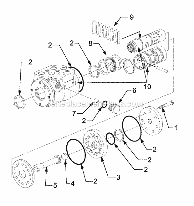 Hydraulic Steering Pump Diagram and Parts List for GT3204 14A-671-710 Cub Cadet Lawn Tractor